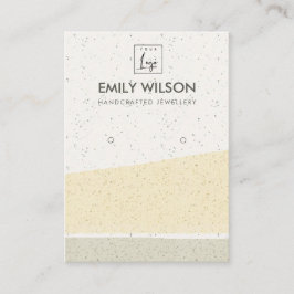 ABSTRAKT GULT CERAMIC VINKARARE EARRING VISNING LO VISITKORT