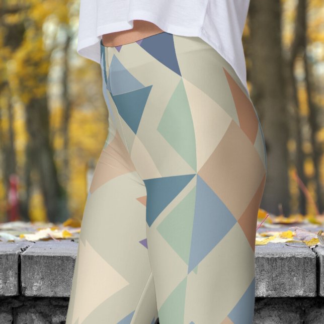 Abstrakt Gult Cornsilk Mosaic Mönster Leggings (Mosaic over Yellow Cornsilk Leggings)