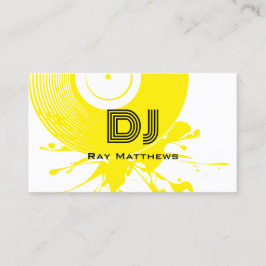 Abstrakt Gult Disk DJ Music Producer Visitkort