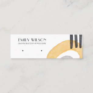 ABSTRAKT GULT GRÅTT STUD EARRING VISNING CARD MINI VISITKORT