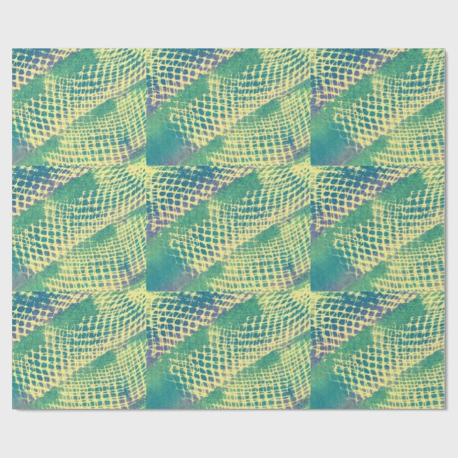 Abstrakt Gult Grönt Lila   Diamond WrappingPaper Presentpapper (Platt)