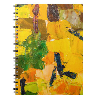 Abstrakt Gult Oil Canvas Painting Anteckningsbok