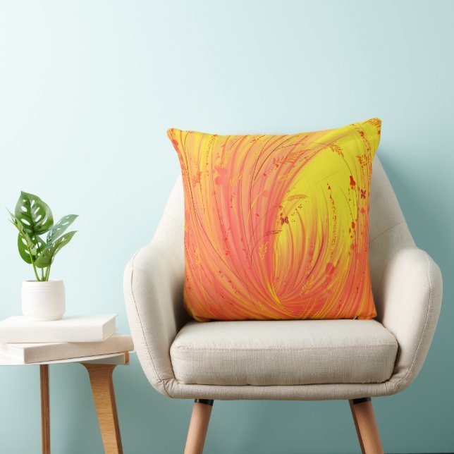 Abstrakt gult orange Enchanted Garden Kudde (Stol)