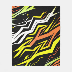 Abstrakt gult orange Rand Fleecefilt