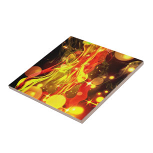 Abstrakt Gult Red Fantasy - vacker Kakelplatta