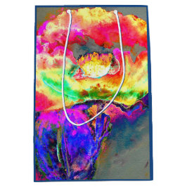 Abstrakt gult rosa vattenfärgsmålning blommigt för