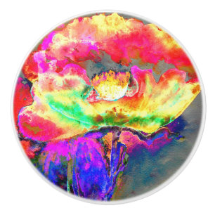 Abstrakt gult rosa vattenfärgsmålning blommigt för knopp