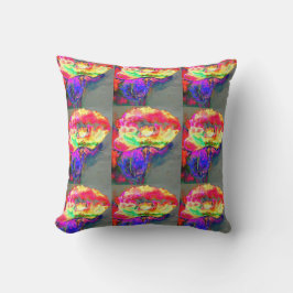 Abstrakt gult rosa vattenfärgsmålning blommigt för kudde