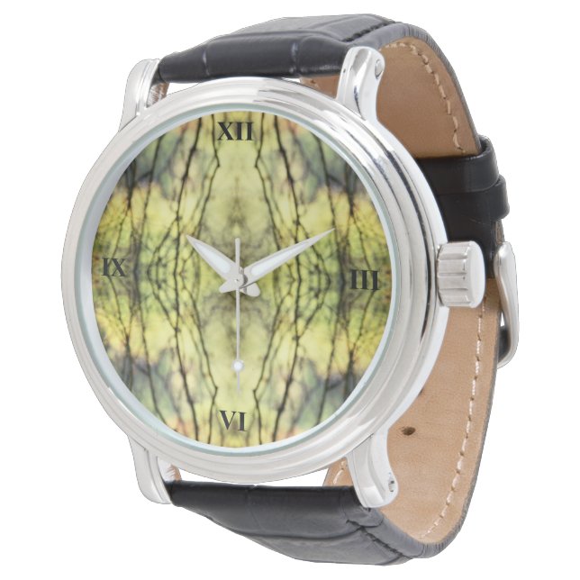 Abstrakt Gult Träd Armbandsur (Vinklad)
