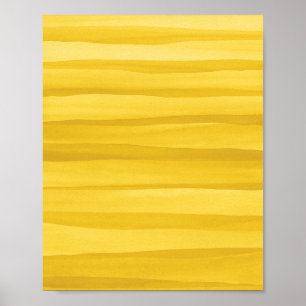 Abstrakt Gult Vattenfärgsbild Linjer Art Poster