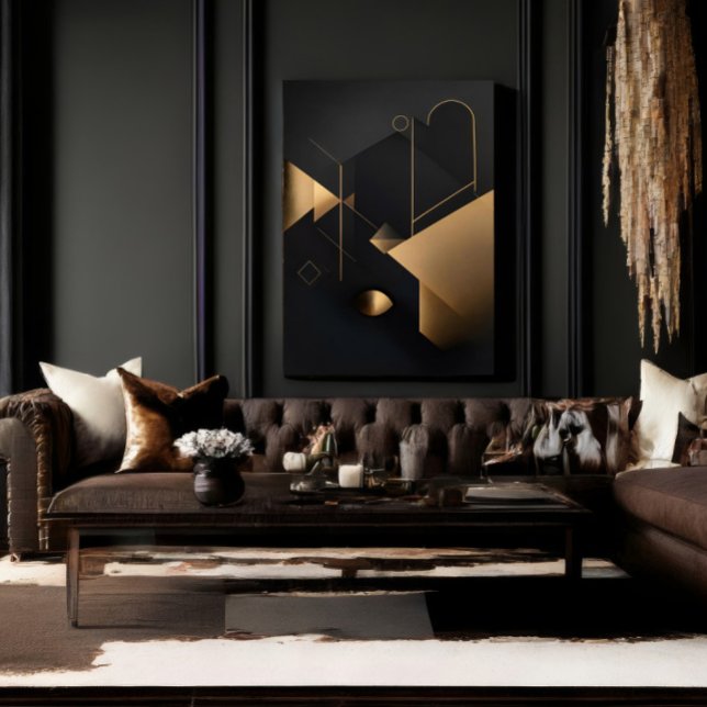 Abstrakt gyllene geometri canvastryck (Skapare uppladdad)