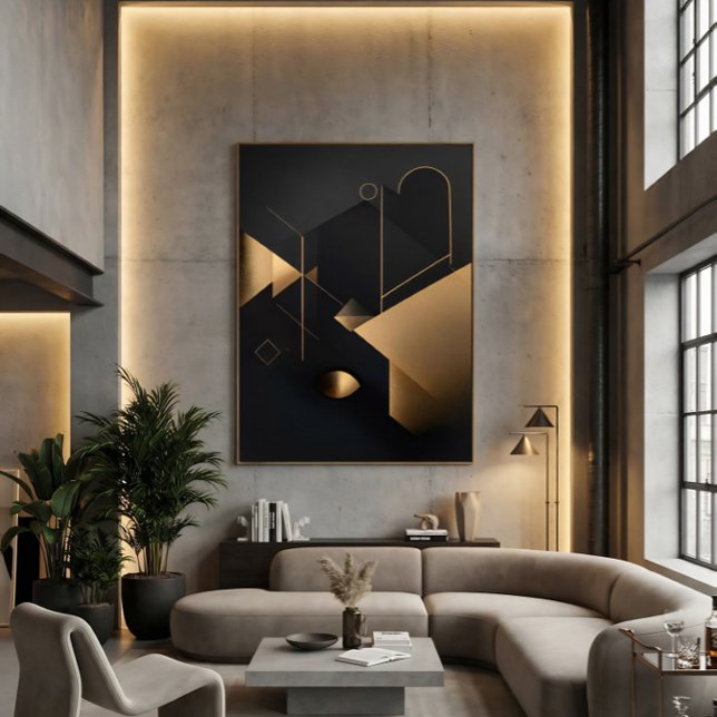 Abstrakt gyllene geometri poster (Skapare uppladdad)