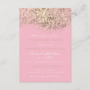 Abstrakt Gyllene Glittrig Glitter Vitt Rosa Glam E Inbjudningar