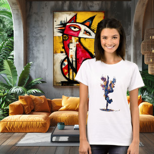 Abstrakt gymnast Flytande bläck vattenfärg rörel T Shirt