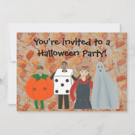 Abstrakt Halloween Costume Party-inbjudningar Inbjudningar