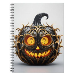 Abstrakt Halloween Elegant Black Pumpkin Anteckningsbok