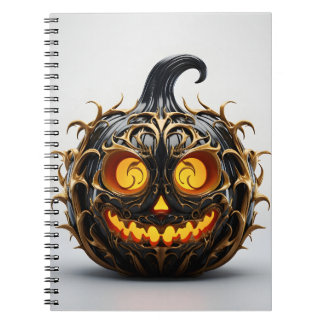 Abstrakt Halloween Elegant Black Pumpkin Anteckningsbok