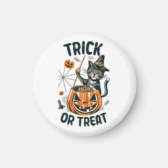 Abstrakt Halloween Katt Magnet (Framsidan)