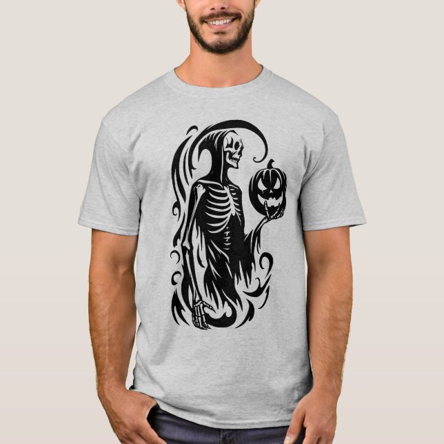 Abstrakt Halloween Skeleton Shirt T Shirt (Framsida)