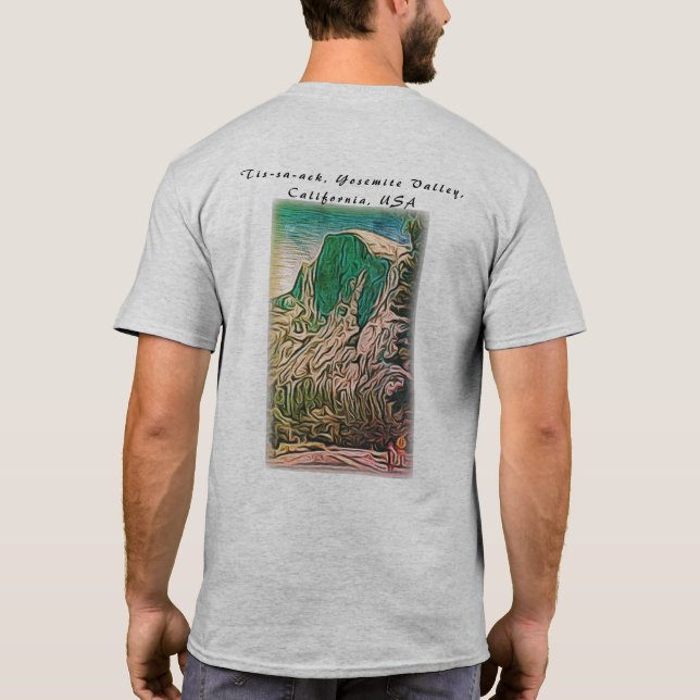 Abstrakt Halva Dome Yosemite Valley California T Shirt (Baksida)