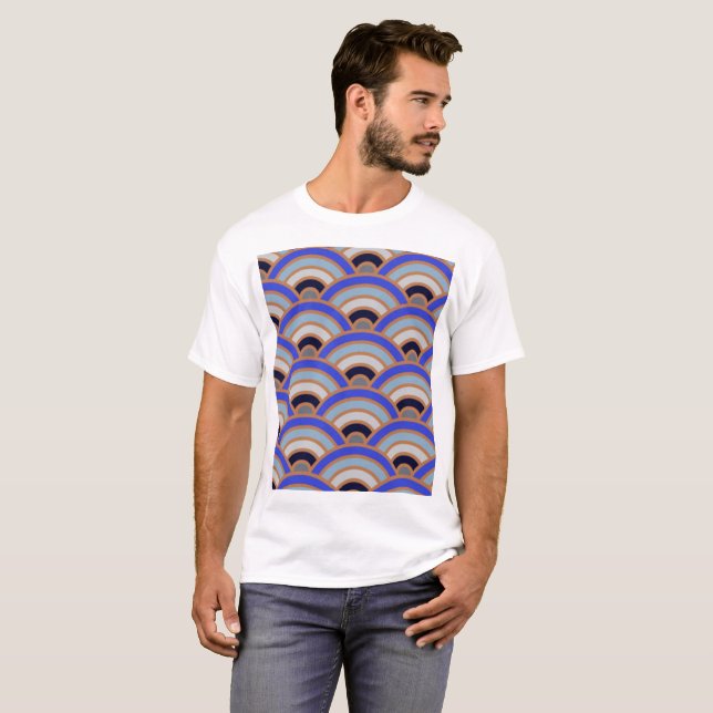 Abstrakt halvcirkelbakgrund t shirt (Hel framsida)