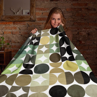 Abstrakt Halvcirklar Mod Op Fusion Art Mönster Fleecefilt