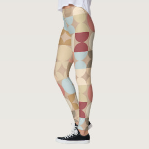 Abstrakt Halvcirklar Mod Op Fusion Art Mönster Leggings