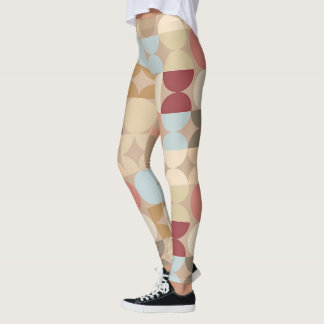 Abstrakt Halvcirklar Mod Op Fusion Art Mönster Leggings