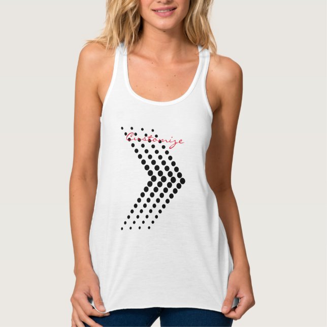 Abstrakt Halvtonscirkel Zigzag Chevron Linne Med Racerback (Framsida)