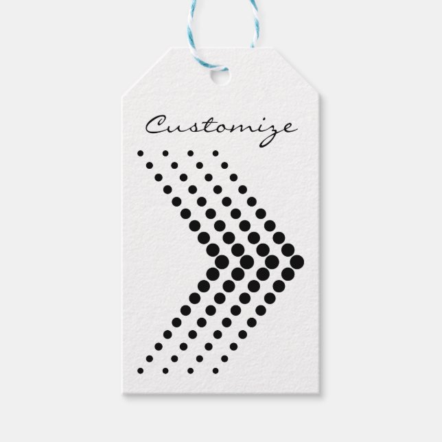 Abstrakt Halvtonscirkel Zigzag Chevron Presentetikett (Framsidan)