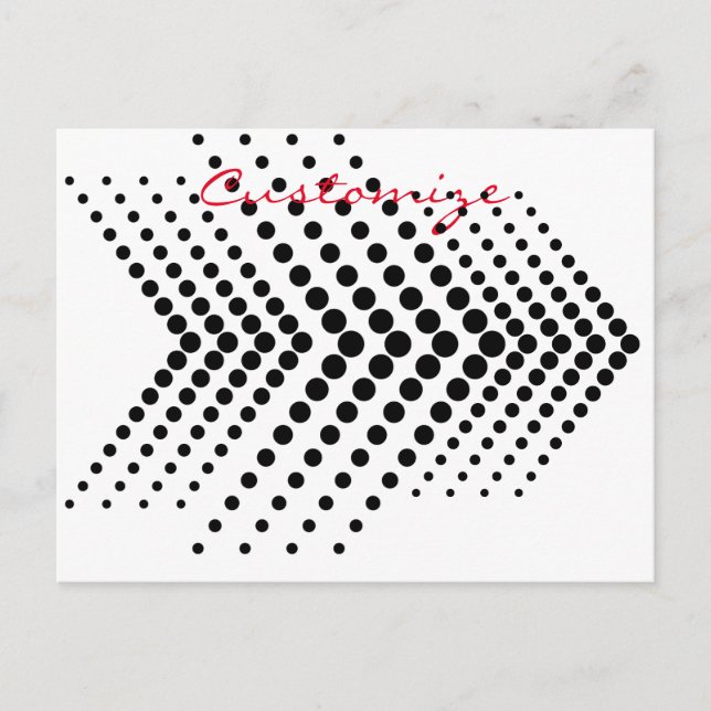 Abstrakt Halvtonscirkel Zigzag Chevron Vykort (Framsida)