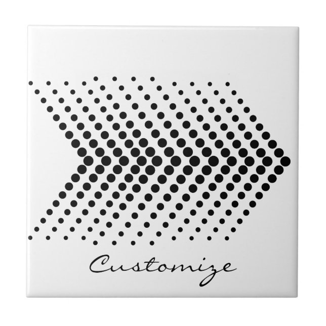 Abstrakt Halvtonscirkel Zigzag Chevrons Kakelplatta (Framsidan)