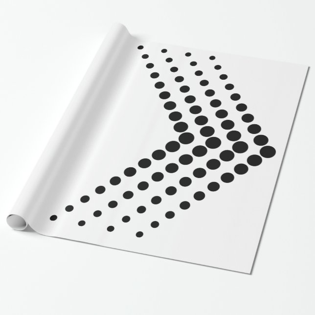 Abstrakt Halvtonspulerande cirkulär Zigzag Chevron Presentpapper (Utrullad)