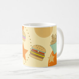 Abstrakt Hamburger, Fries and Drink Set Design Kaffemugg
