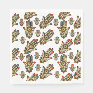 Abstrakt Hamsa-amulett (Fatimas hand) mönster Pappersservett