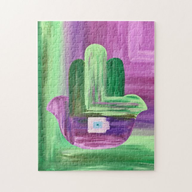 Abstrakt Hamsa Puzzle Pussel (Vertikal)