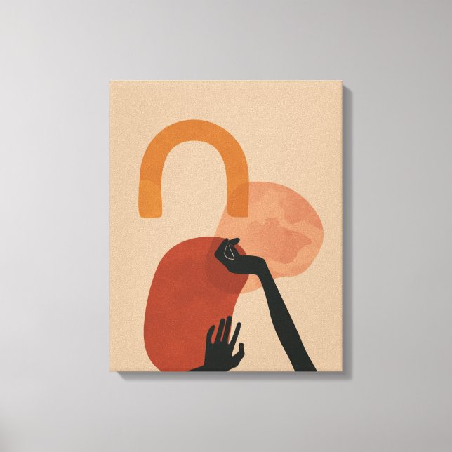 Abstrakt Hand Payed Art - Boho, Earthy Tones Canvastryck (Framsida)