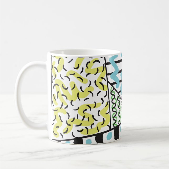 Abstrakt hand plockade, bakgrund 3 kaffemugg (Vänster)