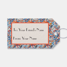 Abstrakt Hand plockade Doodles Presentetikett