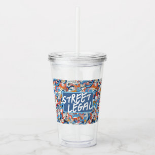 Abstrakt hand plockade doodles take away mugg