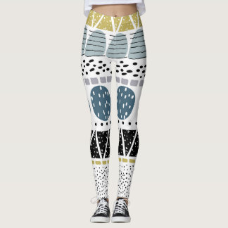 Abstrakt hand plockade, kreativet vintage struktur leggings