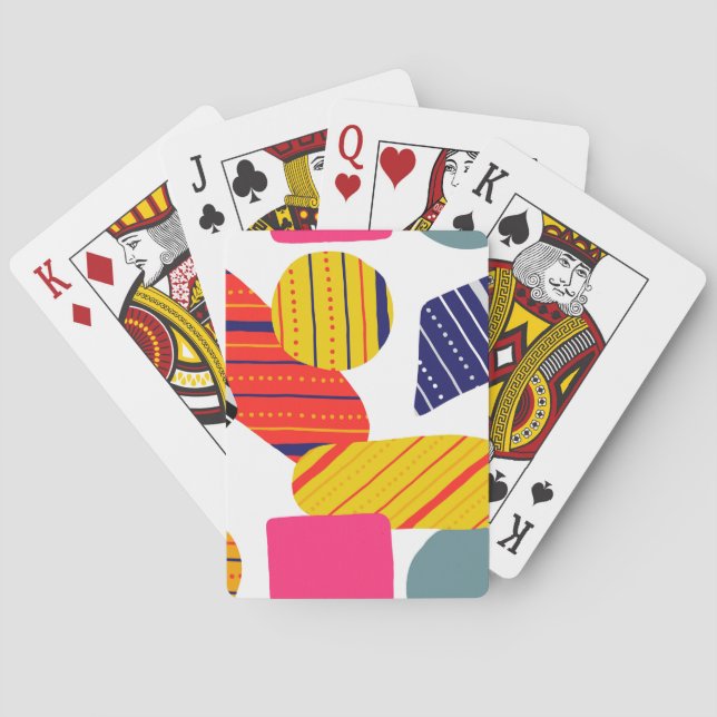 Abstrakt hand plockade, snyggt mönster. casinokort (Baksidan)