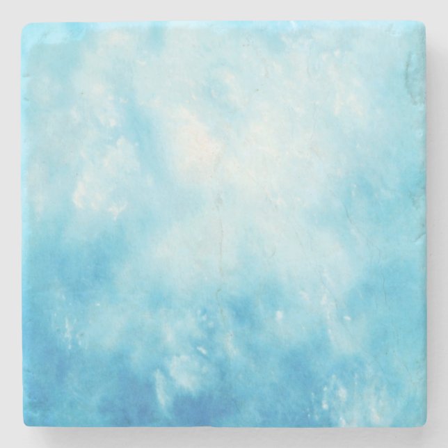 Abstrakt hand plockadevattenfärgbakgrund: Blått Underlägg Sten (Framsidan)