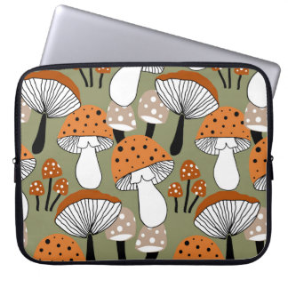 Abstrakt Hand Teckning Colorful svampar Upprepande Laptop Fodral
