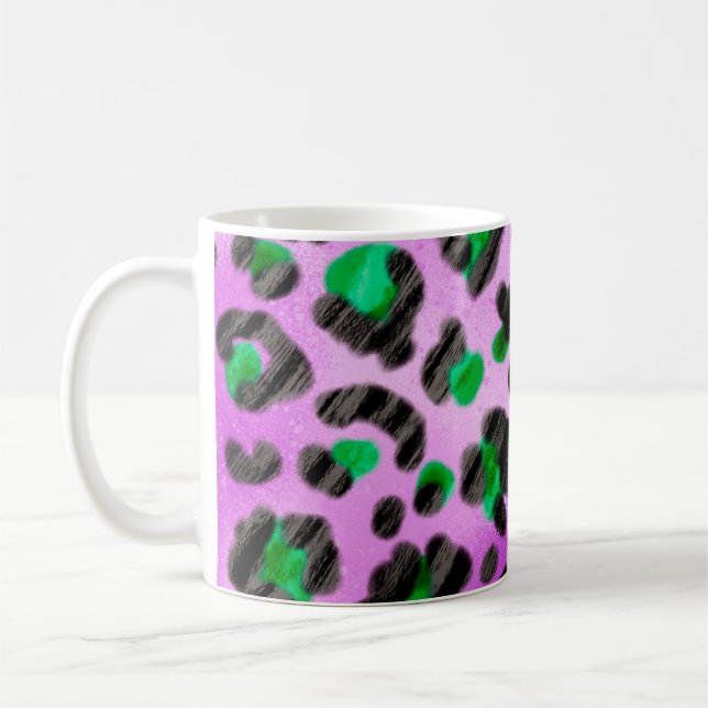Abstrakt Hand Teckning Hårig Penseldrag sömlösa Kaffemugg (Vänster)