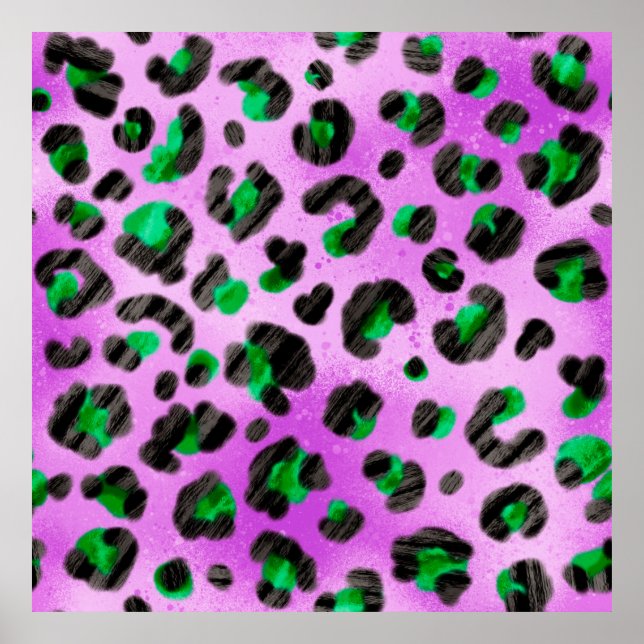 Abstrakt Hand Teckning Hårig Penseldrag sömlösa Poster (Framsidan)