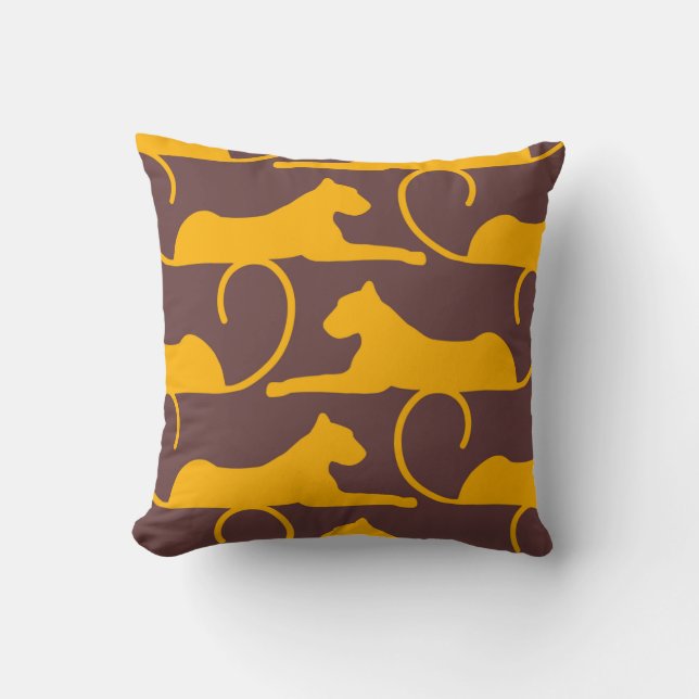 Abstrakt Hand Teckning Leopard Cheetah Panther Cat Kudde (Framsida)