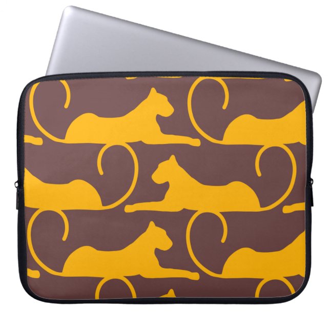 Abstrakt Hand Teckning Leopard Cheetah Panther Cat Laptop Fodral (Framsidan)
