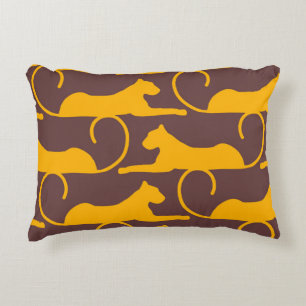 Abstrakt Hand Teckning Leopard Cheetah Panther Cat Prydnadskudde