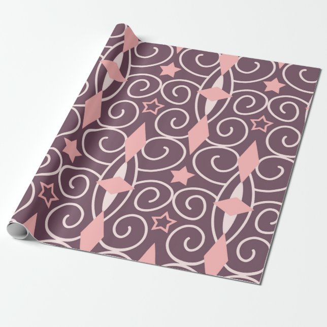 Abstrakt Hand Teckning Ornamental Geometric Shapes Presentpapper (Utrullad)